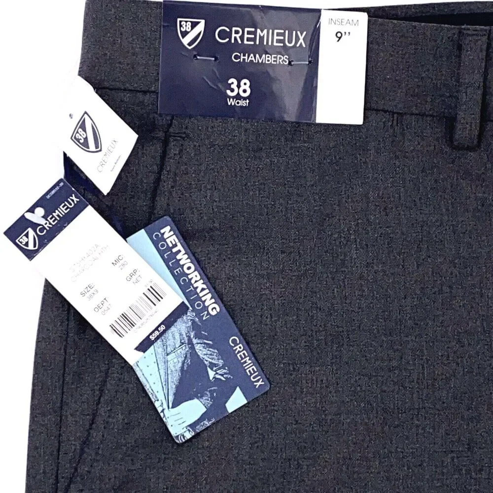 Daniel Cremieux Mens Chambers Charcoal Gray Shorts Networking Collection Size 38